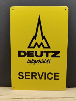 Deutz Luftgekühlt Service Blechschild gelb